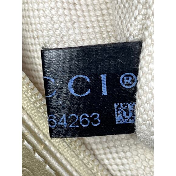 GUCCI Gold Metallic Leather GG Sukey Satchel Shoulder Crossbody Made In Italy - Picture 9 of 15